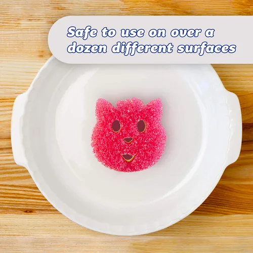Vista 7 de Scrub Daddy Scrub Mommy Special Edition Pets Cat - Esponja multiusos para platos sin arañazos, sin BPA y fabricada con espuma de polímero, esponja