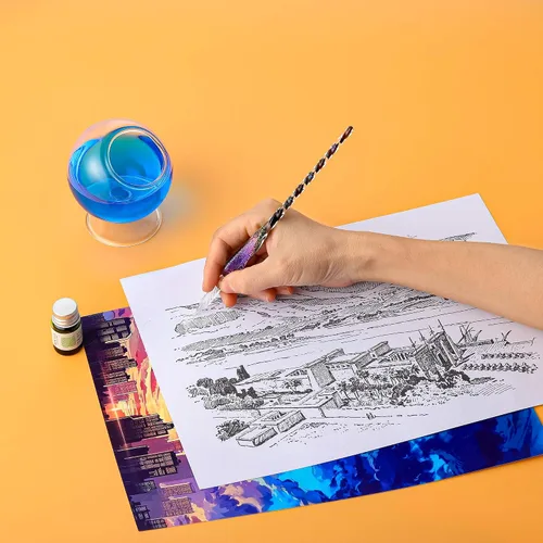 Vista 4 de molshine Bolígrafo de cristal hecho a mano para caligrafía de cristal, bolígrafo sumergido para artistas, mujeres, hombres y adolescentes, regalos