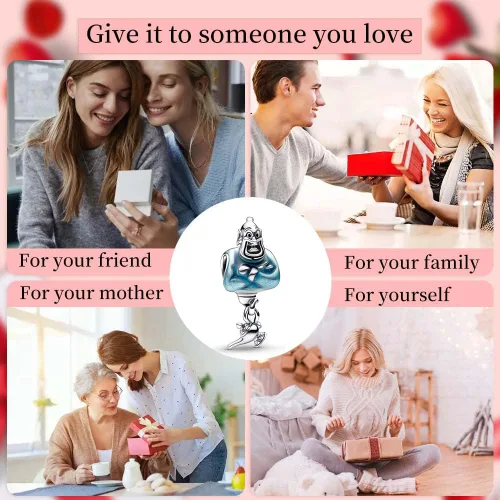Vista 5 de PAGOGO Jewelry Man - Dijes de animales de dibujos animados de plata de ley 925 con circonita cúbica para mujeres, pulseras y collares, regalo