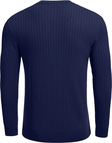 Vista 7 de COOFANDY Suéter de punto Henley para hombre, manga larga, con botones, ligero, para otoño, ajustado, acanalado