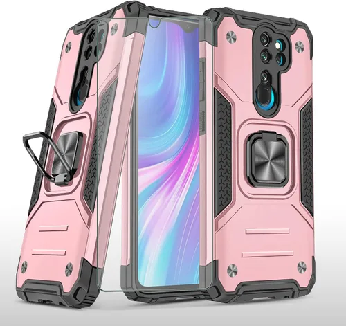 Vista 9 de Asuwish Funda de teléfono para Xiaomi Redmi Note 8 Pro con protector de pantalla de vidrio templado y soporte de anillo soporte delgado híbrido