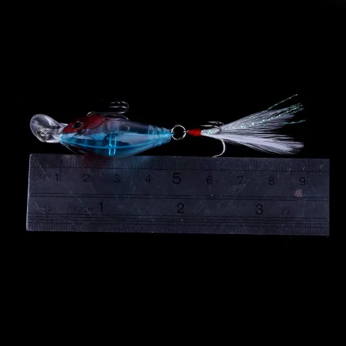 Vista 8 de Paquete de 5 señuelos de pesca Minnow cebo de manivela, señuelos de pesca para lubina, cebo artificial duro, señuelos de pesca Crankbait, ojos 3D