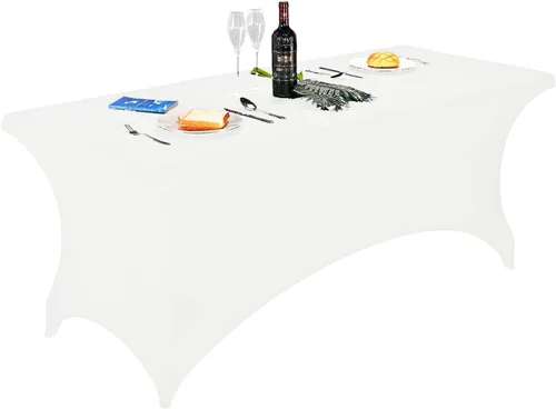 Vista 52 de FORLIFE - Funda de mesa de elastano, mantel ajustado de 4 pies para mesas rectangulares, funda elástica para patio, universal para bodas, banquetes