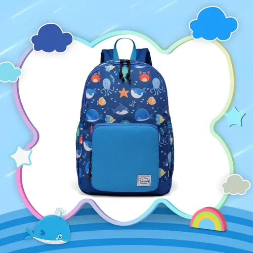 Vista 7 de VASCHY - Mochila preescolar para niños y niñas, liviana, resistente al agua, con correa en el pecho