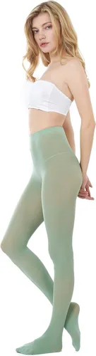 Vista 3 de CozyWow - Medias con base semiopacas de color liso 80D, suave, no se corren, cintura alta