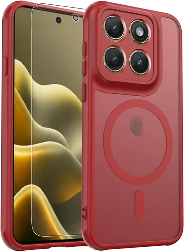 Vista 4 de Funda para Motorola Moto Edge 2026, compatible con Magsafe Rojo