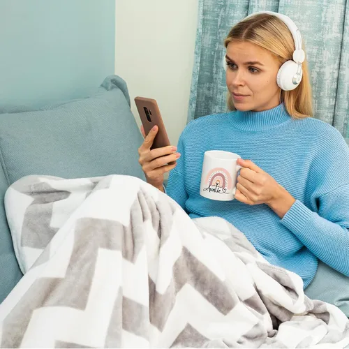 Vista 9 de Divertida taza de café para tía, regalo de cumpleaños/Navidad de sobrino/sobrino, taza de cerámica de arte arcoíris para tía, regalo lindo y único