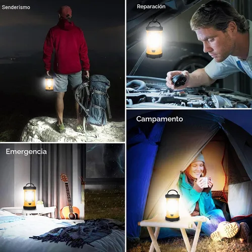Vista 7 de CT CAPETRONIX Linterna de campamento, luz brillante de campamento de 3200 lúmenes, linterna LED recargable de 4600 mAh para cortes de energía, 5