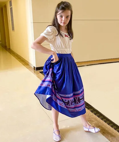 Vista 7 de keaiyouhuo Disfraz de Mirabel 3T-12T para cosplay, disfraz de Isabela Luisa Dolores, tía Pepa, vestido Madrigal para la familia Halloween