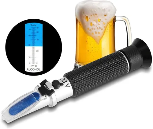 Vista 4 de Probador de alcohol, medidor de refractómetro profesional de mano para prueba de alcohol, instrumento de medición, herramienta de medición