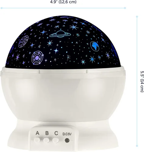 Vista 8 de Globe Electric Proyector LED 13766 integrado que cambia de color con luz nocturna, 4 patrones de proyección intercambiables, difusor de cúpula