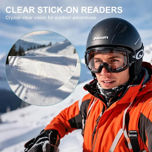 Vista 5 de Stick-on Bifocal Readers for Sunglasses, No Water or Adhesive Needed, Reusable Reading Lenses for Glasses Goggles