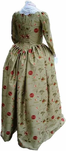 Vista 4 de Bata de los años 80 para mujer, estilo retro, estilo eduardiano