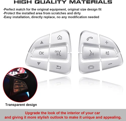 Vista 6 de x xotic tech Auto Interior - 12 cubiertas de botón de control lateral del conductor del automóvil, decoración compatible con Mercedes Clase C W205
