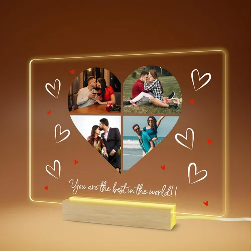 Vista 8 de EGD Placa acrílica personalizada para regalos para mujeres y hombres Regalos personalizados para ella y él Regalos de fotos personalizadas