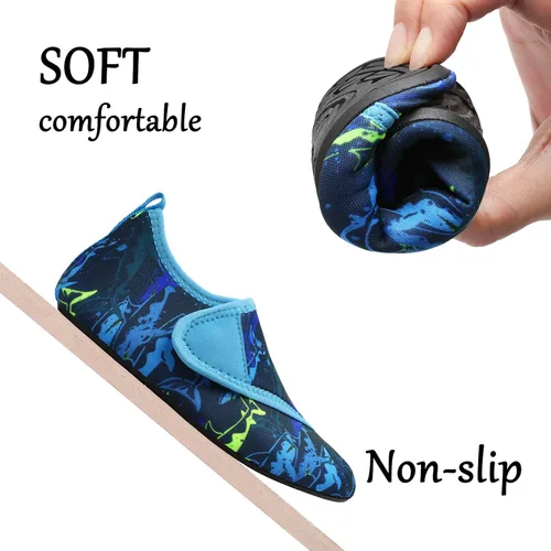 Vista 7 de Centipede Demon Zapatos de agua para niños y niñas, secado rápido, calcetines acuáticos para deportes, playa, natación, surf