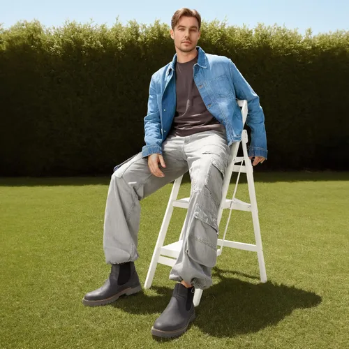 Vista 2 de Jousen Chelsea - Botas informales al tobillo, sin cordones, impermeables, para hombre