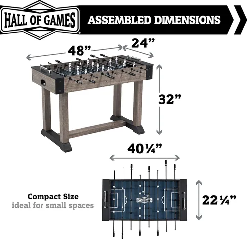Vista 2 de Hall of Games - Mesas de futbolín de múltiples estilos, fútbol con diseños duraderos y elegantes con pelotas de fútbol deportivas de mesa, perfectas