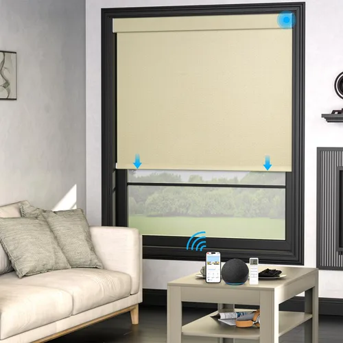 Vista 10 de MYshade Persianas enrollables personalizadas para ventana, persianas enrollables para ventanas con cable, bloqueo solar, protección de privacidad