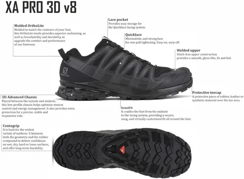 Vista 2 de Salomon Men's Xa Pro 3D V8 Trail Running Shoes
