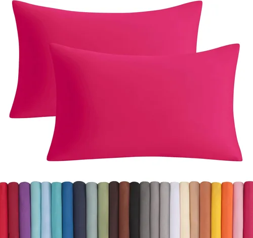 Vista 17 de BEDSUM Juego de 2 fundas de almohada de microfibra estándar suaves, resistentes a las arrugas y de fácil cuidado con cierre de sobre para niños, 20