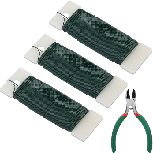 Vista 8 de Paxcoo Kit de herramientas de cinta floral y arreglo de alambre floral con cinta verde, alambre floral, alfiler de flores de boutonniere, cortador