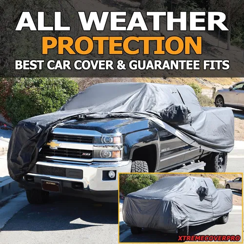 Vista 2 de Funda para automóvil compatible con Chevy Silverado 1500 Crew Cab 2019, 2020, 2021, 2022, cama de 6.5 pies, XTREMECOVERPRO Diamond Series Black