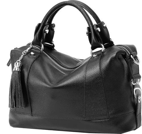Vista 14 de Heshe - Bolsa de hombro de piel para mujer, con asa superior, bolsa cruzada