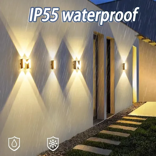 Vista 3 de Aplique de pared con letras para exteriores, aplique de pared LED, blanco cálido, impermeable, iluminación exterior para decoración de casa Letra A