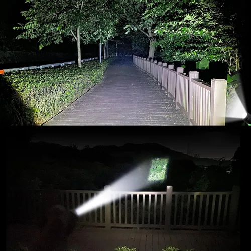 Vista 5 de DARKBEAM Linterna LED recargable USB de 2000 lúmenes altos, linternas de bolsillo pequeñas y brillantes, foco ajustable resistente al agua, luz