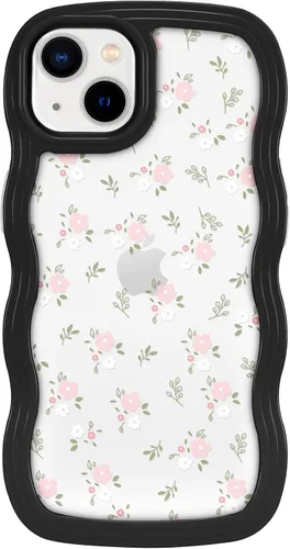 Vista 30 de ZCDAYE Funda compatible con iPhone 11, diseño floral estético, bonita funda rizada y ondulada para mujeres y niñas, funda de TPU suave a prueba