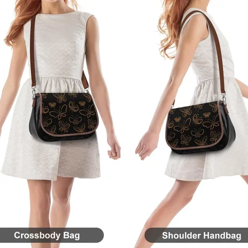 Vista 4 de MZERSE Bolsos cruzados pequeños para mujer, monederos con solapa, bolso de hombro de piel sintética con correa ajustable