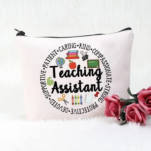 Vista 4 de POFULL Regalo de agradecimiento para asistente de maestro, regalo de asistente de enseñanza, regalo de jubilación, asistente de enseñanza, bolsa