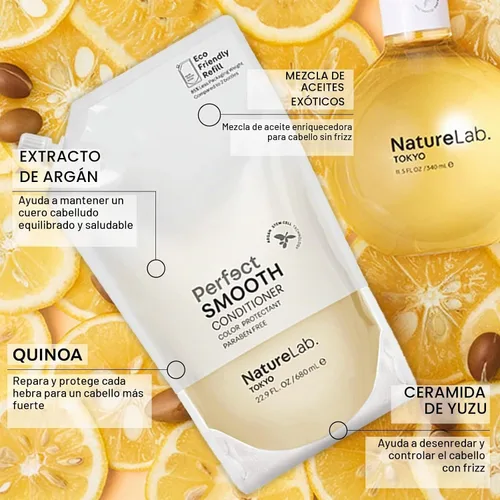 Vista 3 de NatureLab.TOKYO Perfect Smooth Champú y acondicionador Duo de recarga