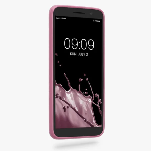 Vista 2 de kwmobile Funda compatible con Alcatel 1 (5.0") - Funda protectora de silicona TPU suave y delgada - Rosa oscuro