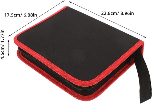 Vista 3 de Housoutil Estuche organizador de brocas, bolsa de herramientas con cremallera Oxford con capacidad para 55 brocas, bolsa de almacenamiento portátil
