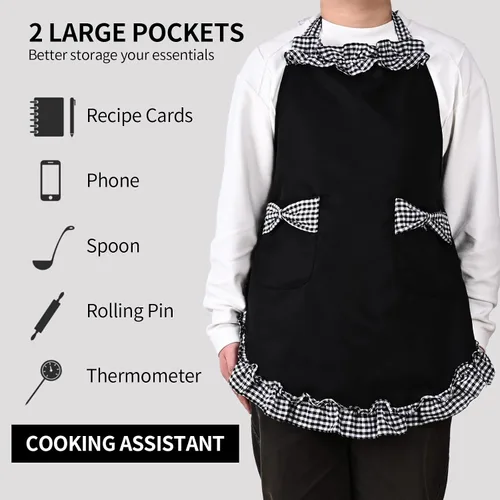 Vista 6 de Delantales de cocina de cocina, lindos delantales retro encantadores vintage para mujer, coquetos delantales vintage para mujeres y niñas