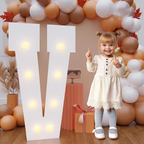 Vista 35 de Letras de marquesina de 3 pies de alto, letras y para decoraciones de fiesta de cumpleaños Light up Letters without Sidewalls, Lightweight Foam