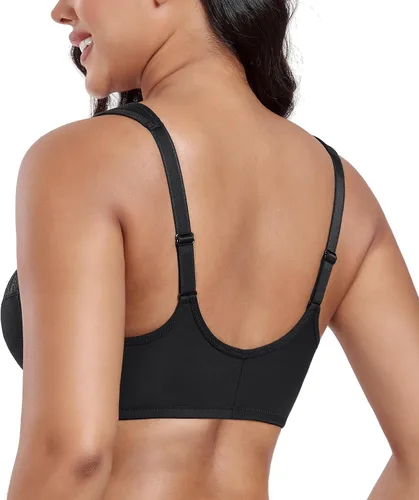 Vista 2 de DotVol Brasier diario con cierre frontal en U y tirantes anchos para mujer, talla grande