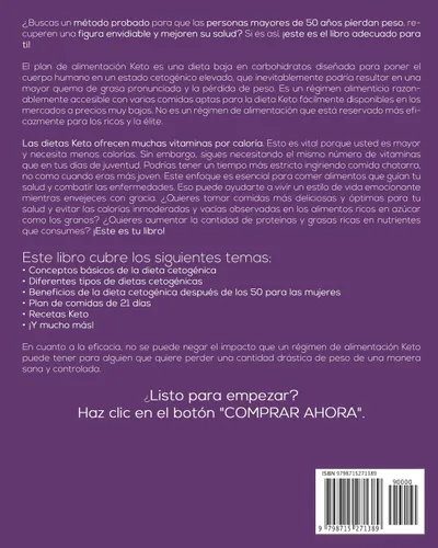 Vista 2 de Dieta Cetogenica para mujeres después de los 50 Un metodo probado y seguro para que pierdan peso, quemen grasa, mejoren su salud y prevengan