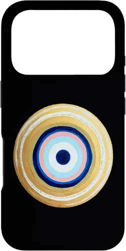 Vista 30 de Carcasa para iPhone 17 con protección contra maldiciones amarillas y negras, color rosa