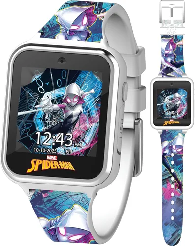 Vista 11 de Marvel Spider-Man - Reloj inteligente para niños, reloj interactivo con pantalla táctil con 10 caras de reloj personalizables, cámara integrada