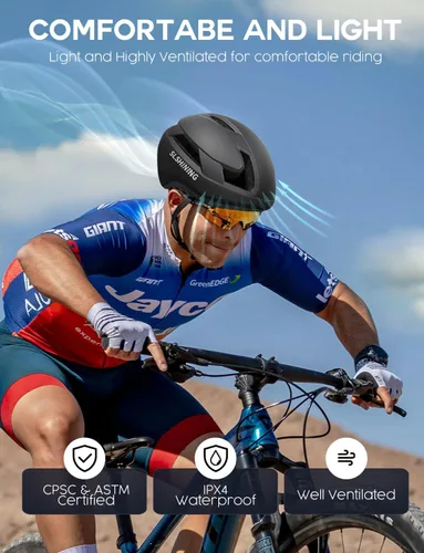 Vista 5 de Casco de bicicleta con luz – Casco de bicicleta con pantalla LED DIY para scooter, bicicleta, monopatín – Casco de pantalla LED con patrones