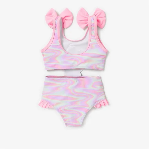 Vista 2 de L.O.L. Surprise! Traje de baño de una pieza para niña, con lazo, mariposa, volantes, verano, piscina, playa, deportes