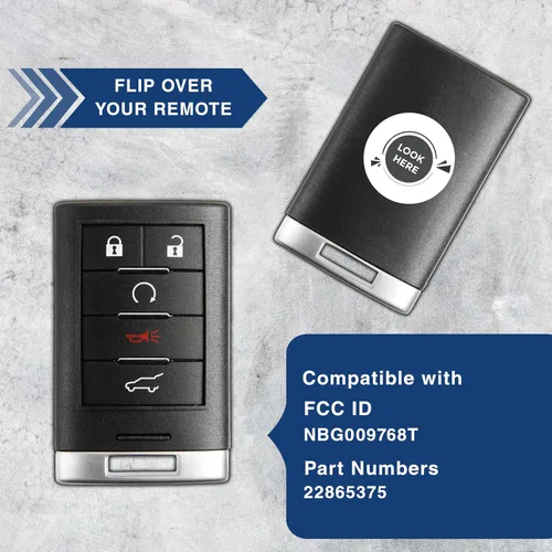 Vista 5 de KeylessOption Llavero inteligente remoto de entrada sin llave para Cadillac SRX 2010-2015