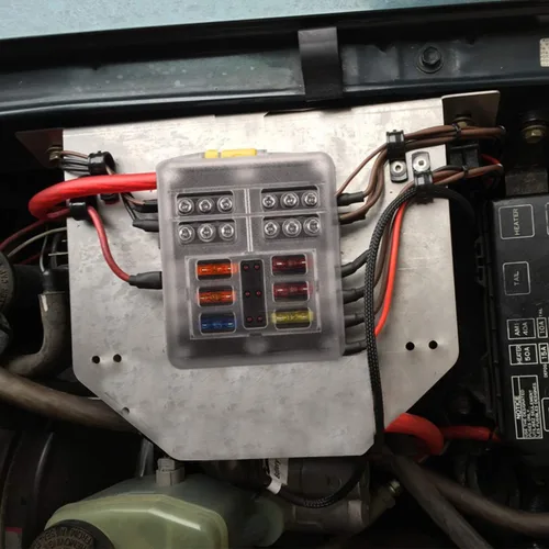 Vista 9 de Kohree Bloque de fusibles de hoja de 6 vías de 12 V 12 V impermeable, soporte de caja de fusibles de 6 circuitos con caja de fusibles de bus