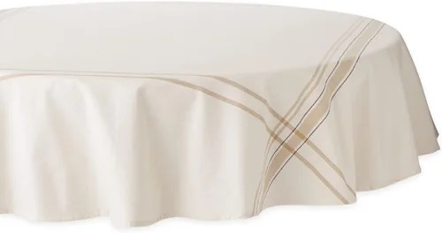 Vista 24 de DII - Mantel para mesa de comedor, estilo rústico, colección de manteles con rayas estilo francés, 60 x 84 pulgadas, color gris pardo/rojo