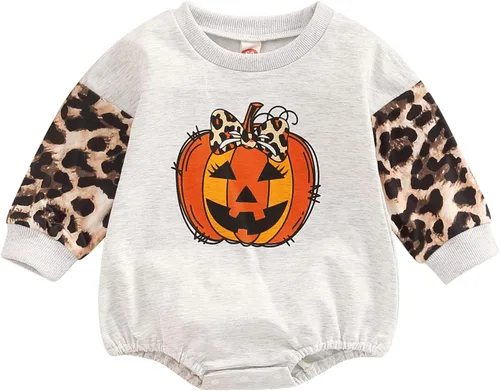 Vista 22 de Sudadera de calabaza para bebé, niña, niño, Halloween, sudadera de gran tamaño, mameluco de burbujas, suéter