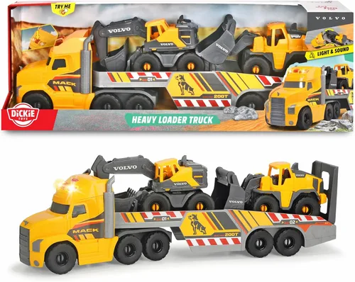 Vista 7 de DICKIE TOYS - Camión Mack de 28 pulgadas con 2 camiones de construcción Volvo
