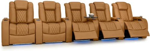 Vista 109 de Seatcraft Asiento de cine en casa Diamante Marrón Reclinable Individual
